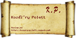 Kozáry Polett névjegykártya